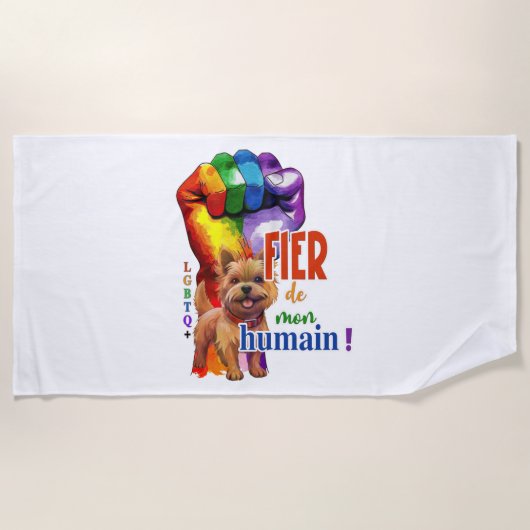 ノーウィッチ・テリア犬 ビーチタオル (正面)