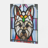 ノーウィッチ・テリア「ステンドグラス」 ガラスオーナメント (正面左)