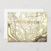 ノーウィッチ、CTヴィンテージマップ ポストカード (正面/裏面)