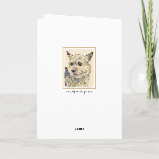 ノーウィッ絵画ドテリアの – かわいいオリジナルドッグアート カード (裏面)