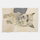 ノーウィッ絵画ドテリアの – かわいいオリジナルドッグアート キッチンタオル (横)