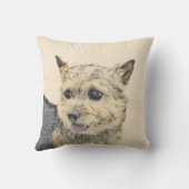 ノーウィッ絵画ドテリアの – かわいいオリジナルドッグアート クッション (裏面)