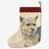 ノーウィッ絵画ドテリアの – かわいいオリジナルドッグアート スモールクリスマスストッキング (裏面)