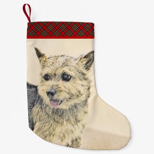ノーウィッ絵画ドテリアの – かわいいオリジナルドッグアート スモールクリスマスストッキング (正面)
