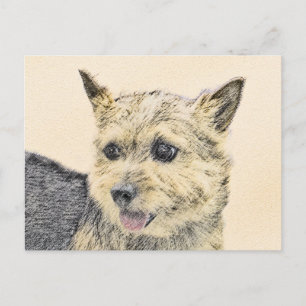 ノーウィッ絵画ドテリアの – かわいいオリジナルドッグアート ポストカード