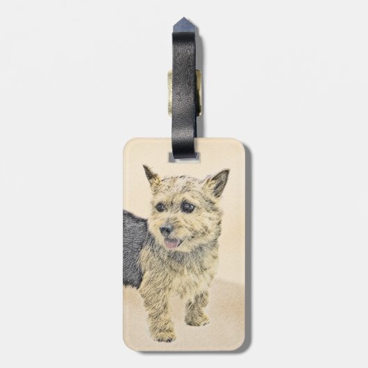 ノーウィッ絵画ドテリアの – かわいいオリジナルドッグアート ラゲッジタグ (裏面縦)