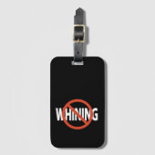 ノーウィニングホワイト文字ブラック ラゲッジタグ (正面縦)