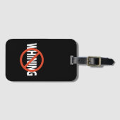 ノーウィニングホワイト文字ブラック ラゲッジタグ (正面横)