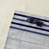 ノーウェイクゾーンネイビーいかりロープ航海の ビーチタオル (インサイチュ)