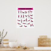 ノーウェイトエクササイズフィットネスポスター – ピンク ポスター (キッチン)