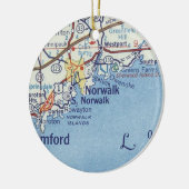 ノーウォークCTヴィンテージマップ セラミックオーナメント (左)