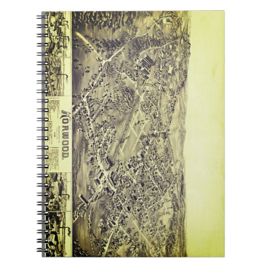 ノーウッド、MAヴィンテージマップ1882 ノートブック (正面)