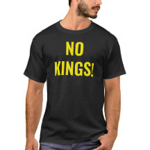ノーキングス抗議ブラックTシャツ