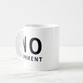 ノーコメント クール おもしろ Tシャツ 態度覇気 コーヒーマグカップ (正面左)