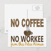 ノーコーヒーノーウォーキー警察女性 ポストカード (正面/裏面)
