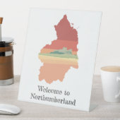 ノーサンバーランドのペデスタルサインへようこそ 台座サイン (インサイチュ)