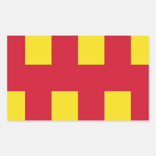 ノーサンバーランドスクエアステッカー国旗 長方形シール (正面)