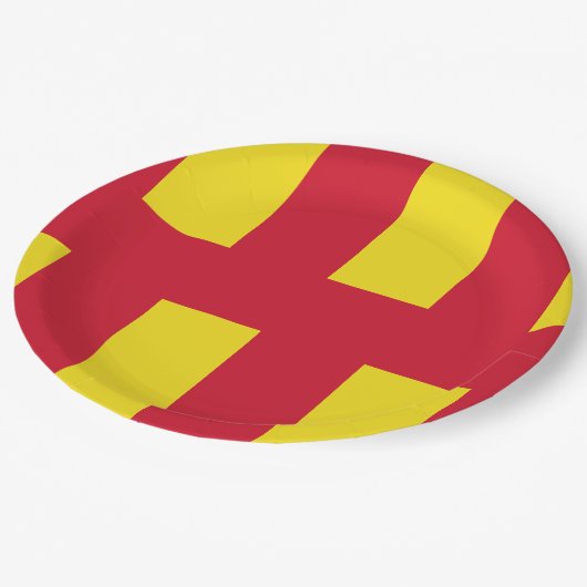 ノーサンバーランド国旗の紙プレート ペーパープレート (アングル)