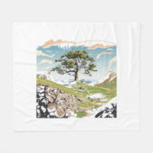 ノーサンバーランド国立公園シカモアギャップツリー フリースブランケット (正面(横))