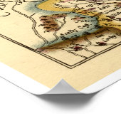 ノーサンバーランド郡地図 ポスター (角)