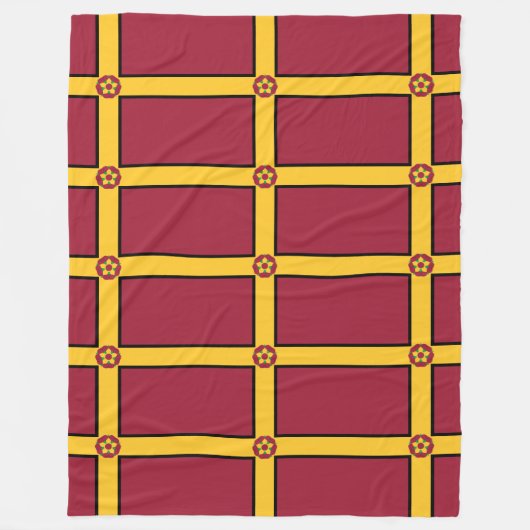 ノーサンプトンシャー州旗 フリースブランケット (正面)