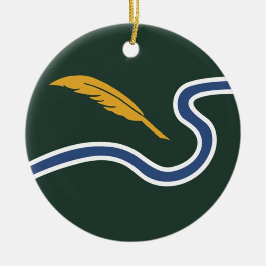 ノーサンプトン市旗（マサチューセッツ州，米国） セラミックオーナメント (正面)