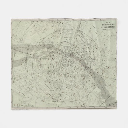 ノーサーの夜空の地図 フリースブランケット (正面(横))