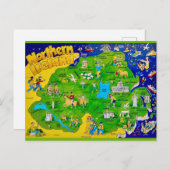 ノーザンアイルランドの楽しい地図ポストカード ポストカード (正面/裏面)