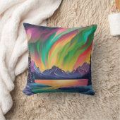 ノーザンカラフルライツアート クッション (ブランケット)