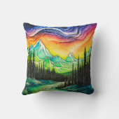 ノーザンカラフルライトイラストレーション クッション (裏面)