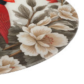ノーザンカーディナル 鳥 美しい花柄 カッティングボード (角)