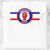 ノーザンソウルRWBライン楕円ステッカー 楕円形シール (バッグ)