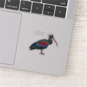 ノーザンハゲのイビスバードカートゥーンイラストレーション シール