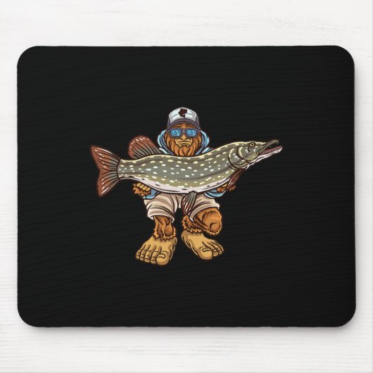 ノーザンパイク魚釣りビッグフット狩りフィッシャーズ マウスパッド (正面)