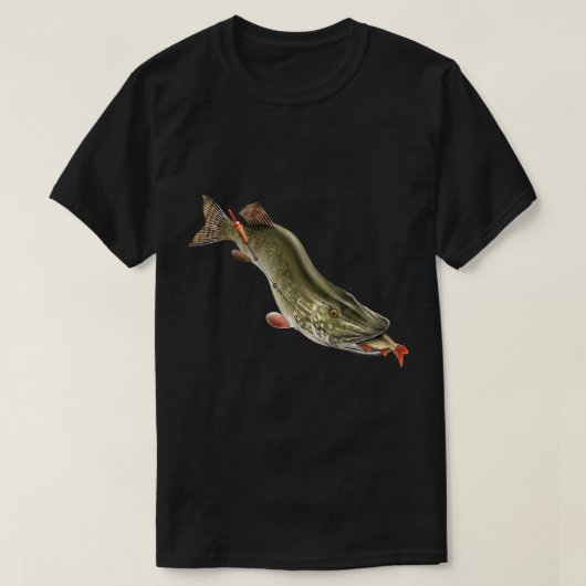 ノーザンパイク魚釣り漁師ギフトTシャツ Tシャツ (デザイン正面)