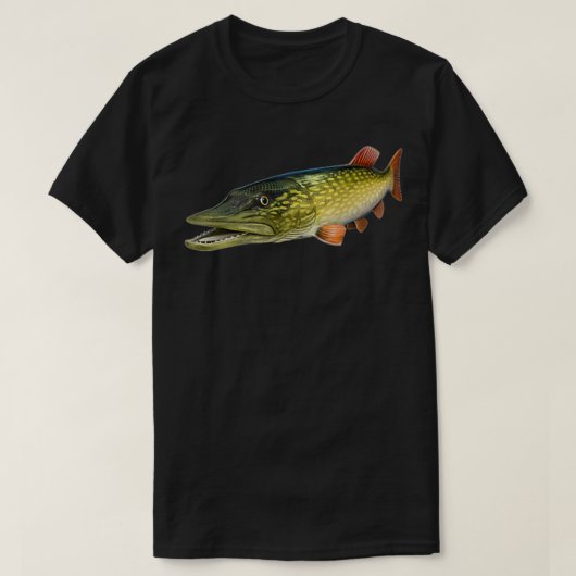 ノーザンパイク魚釣り Tシャツ (デザイン正面)