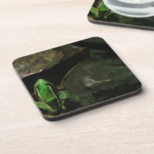 ノーザンヒョウカエルオンロックス抽象芸術 コースター (左側)