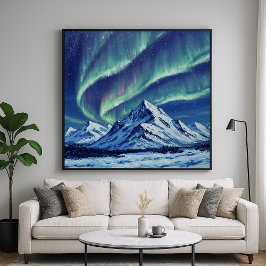 ノーザンマウンテンズパインターリースタイルランドスケープアート ポスター