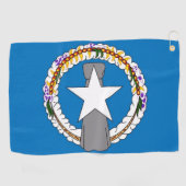 ノーザンマリアナ国旗を掲げたゴルフタオル ゴルフタオル (横)