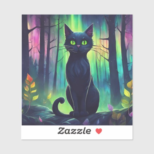 ノーザンライツの神秘的な猫 シール (シート)