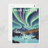ノーザンライツアイスランドブルーラグーントラベル ポストカード (正面/裏面)
