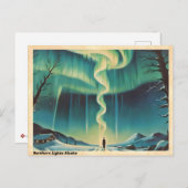 ノーザンライツアラスカヴィンテージ旅行 ポストカード (正面/裏面)