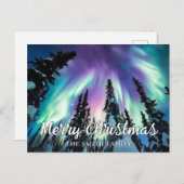 ノーザンライツウィンターフォレストメリークリスマス ポストカード (正面/裏面)