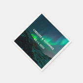 ノーザンライツオーロラオーロラボレリスナイトスカイ結婚ズ スタンダードカクテルナプキン (角)