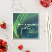 ノーザンライツオーロラオーロラボレリスナイトスカイ結婚ズ スタンダードカクテルナプキン (インサイチュ)