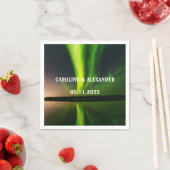 ノーザンライツオーロラオーロラボレリスナイトスカイ結婚ズ スタンダードカクテルナプキン (インサイチュ)