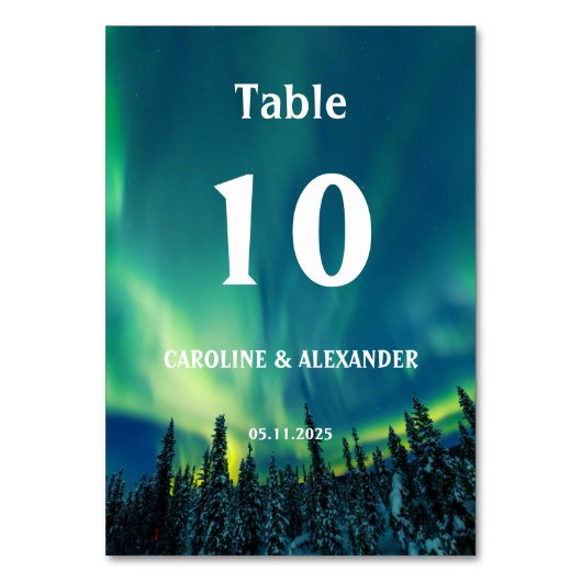 ノーザンライツオーロラオーロラボレリスナイトスカイ結婚ズ テーブルナンバー (正面)