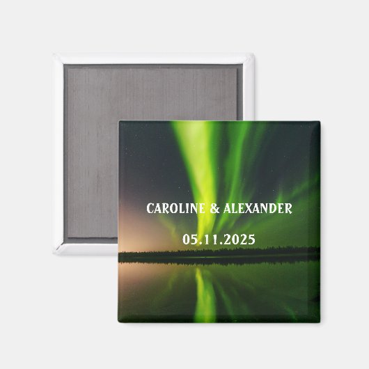 ノーザンライツオーロラオーロラボレリスナイトスカイ結婚ズ マグネット (正面/裏面)