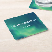 ノーザンライツオーロラボレアリスエレガントな結婚式 スクエアペーパーコースター (アングル)