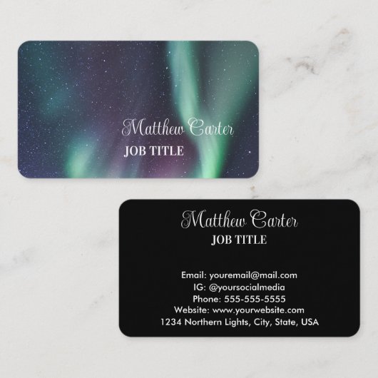 ノーザンライツオーロラボレアリスビジネスカード 名刺 (正面/裏面)